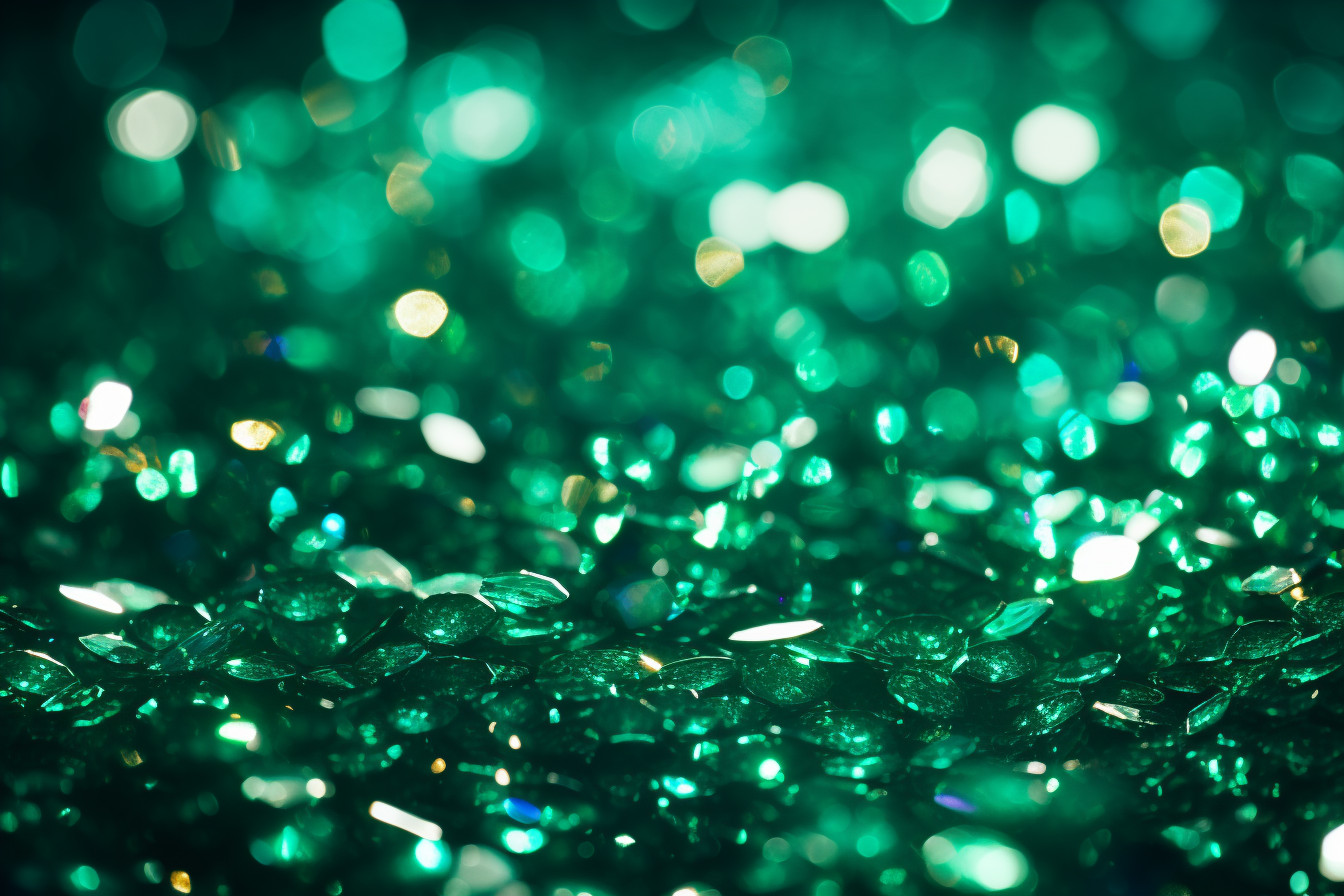 Vibrant Emerald Green Glitter Sparkling Under Vivid Lights Free Image