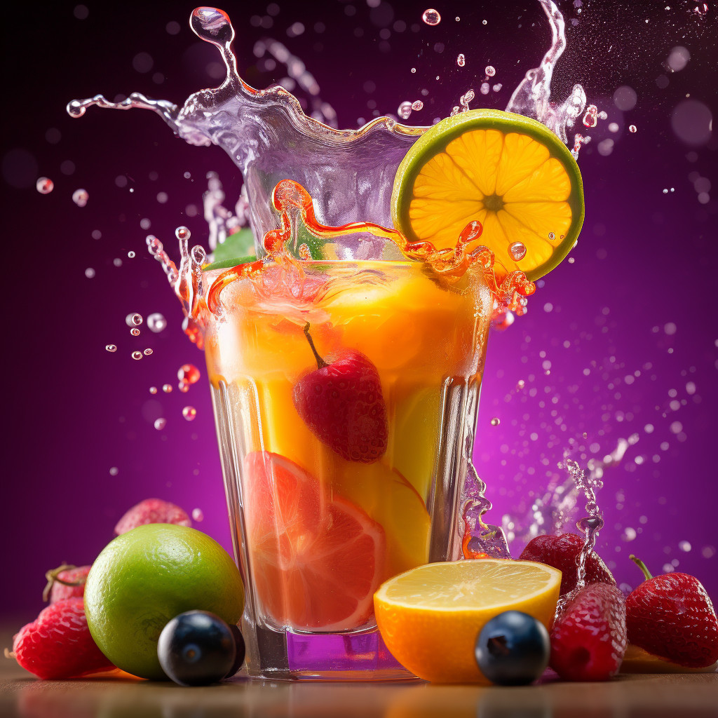 Hyperrealistic Image of Fresh Colorful Juice Splash with Fruit ...