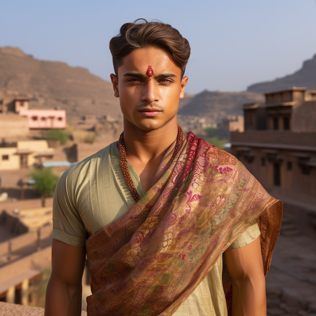 full-length-portrait-of-a-confident-young-indian-man-with-ancient