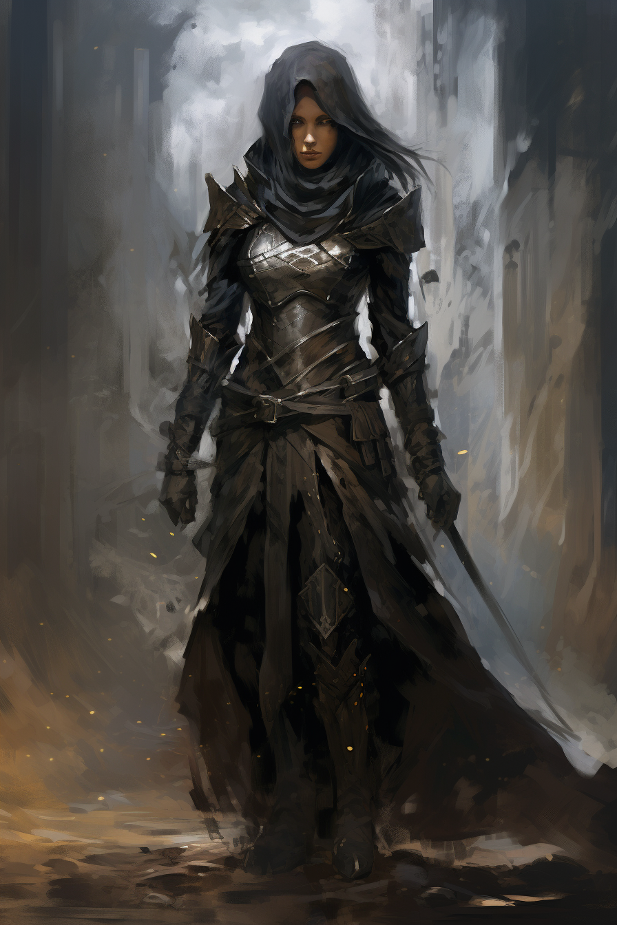 Dark Fantasy Concept Art of Androgynous Warrior Woman in Armor - Free ...