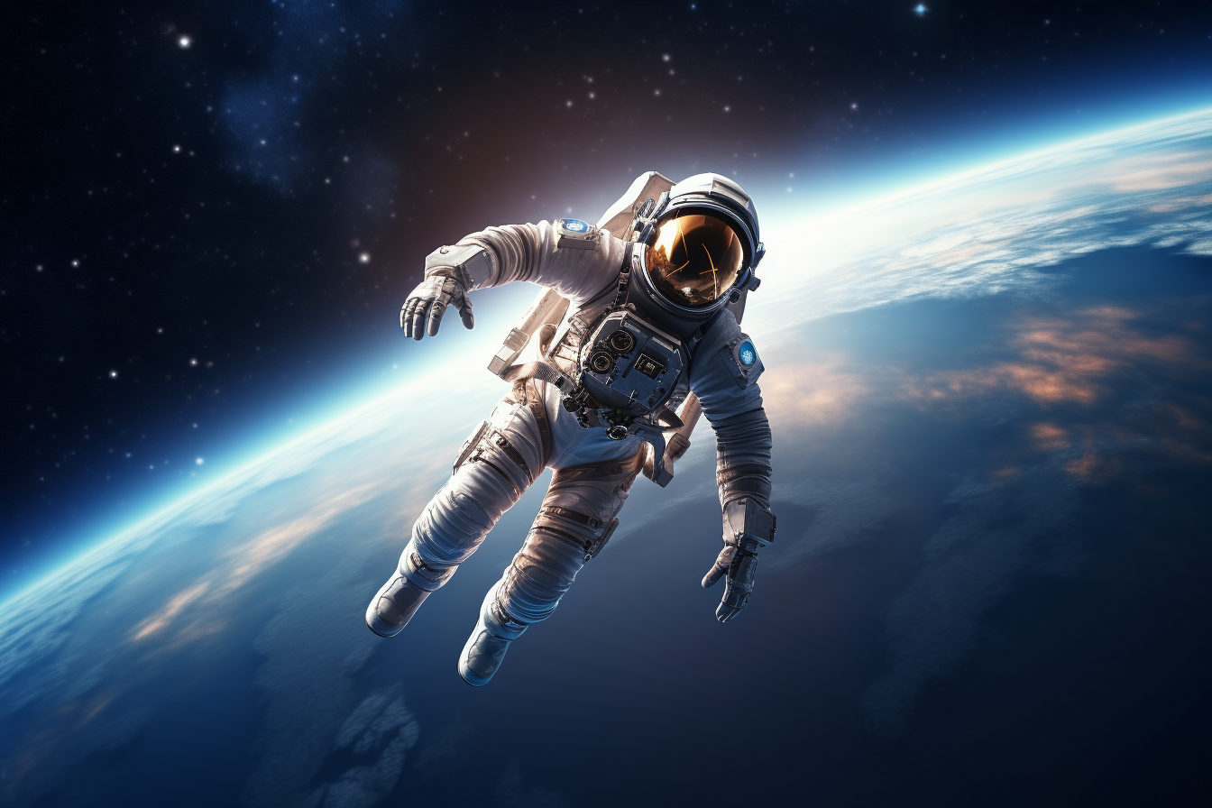 Lifelike Astronaut Drifting Above Earth in Deep Space - Free Image ...