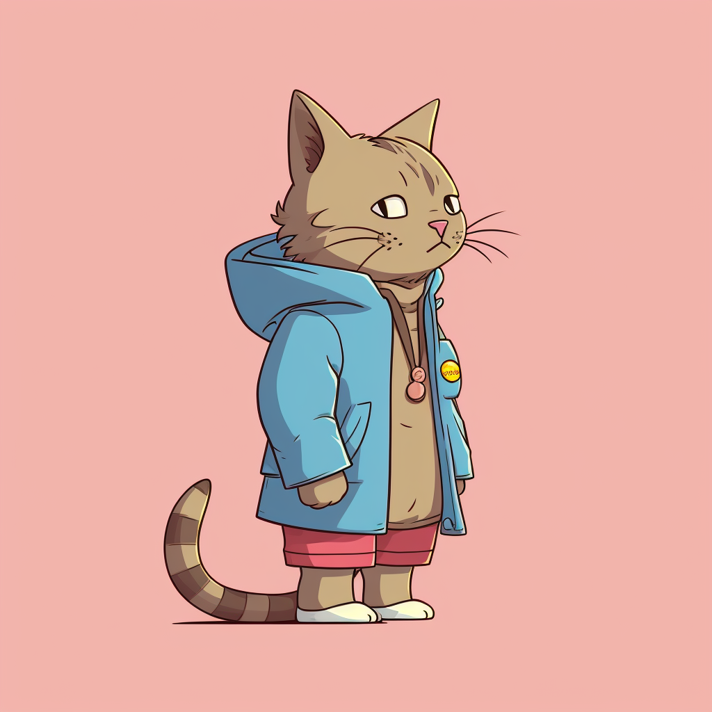 Cartoon Tabby Cat Wearing Clothes in a Side View Portrait - Free Image ...