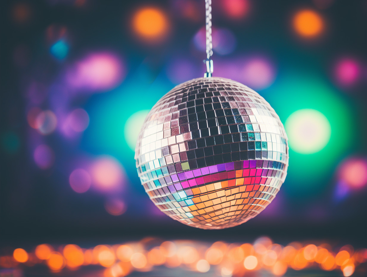 Vintage 90s Party Scene with Disco Ball and Fluorescent Lighting - Free ...