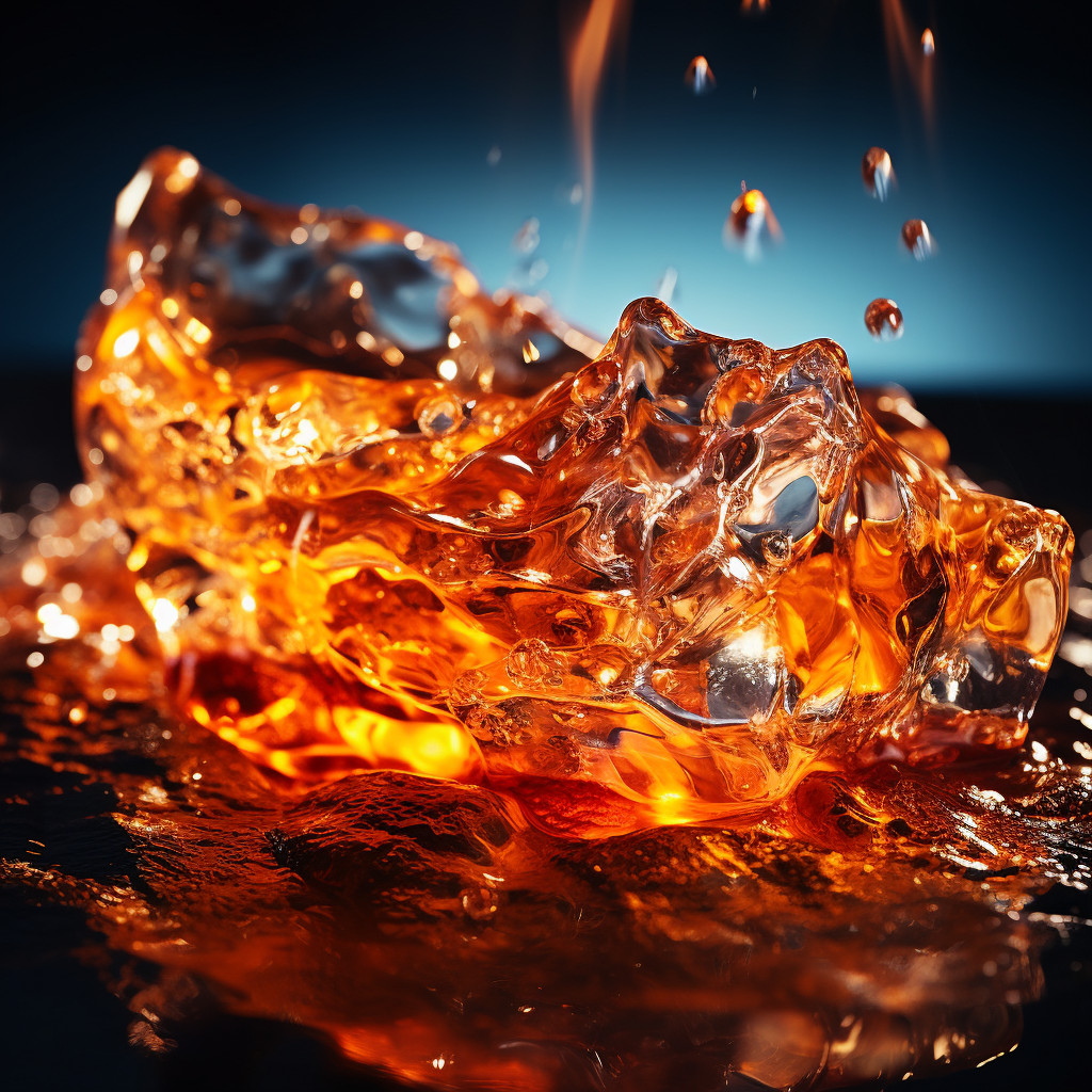 Close-Up Image of Melting Ice Cube on Heated Surface with Rising Steam ...