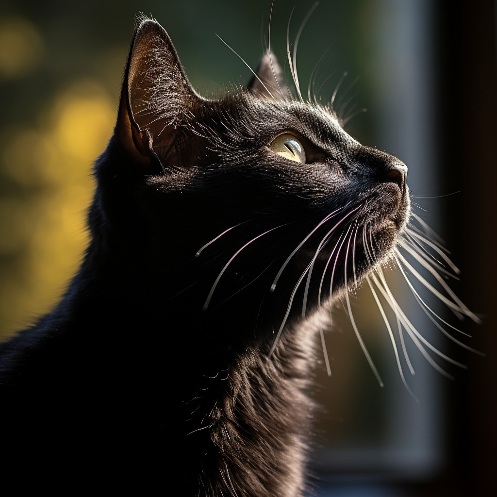 Silhouetted Profile of a Curious Black Cat in Warm Lighting - Free ...