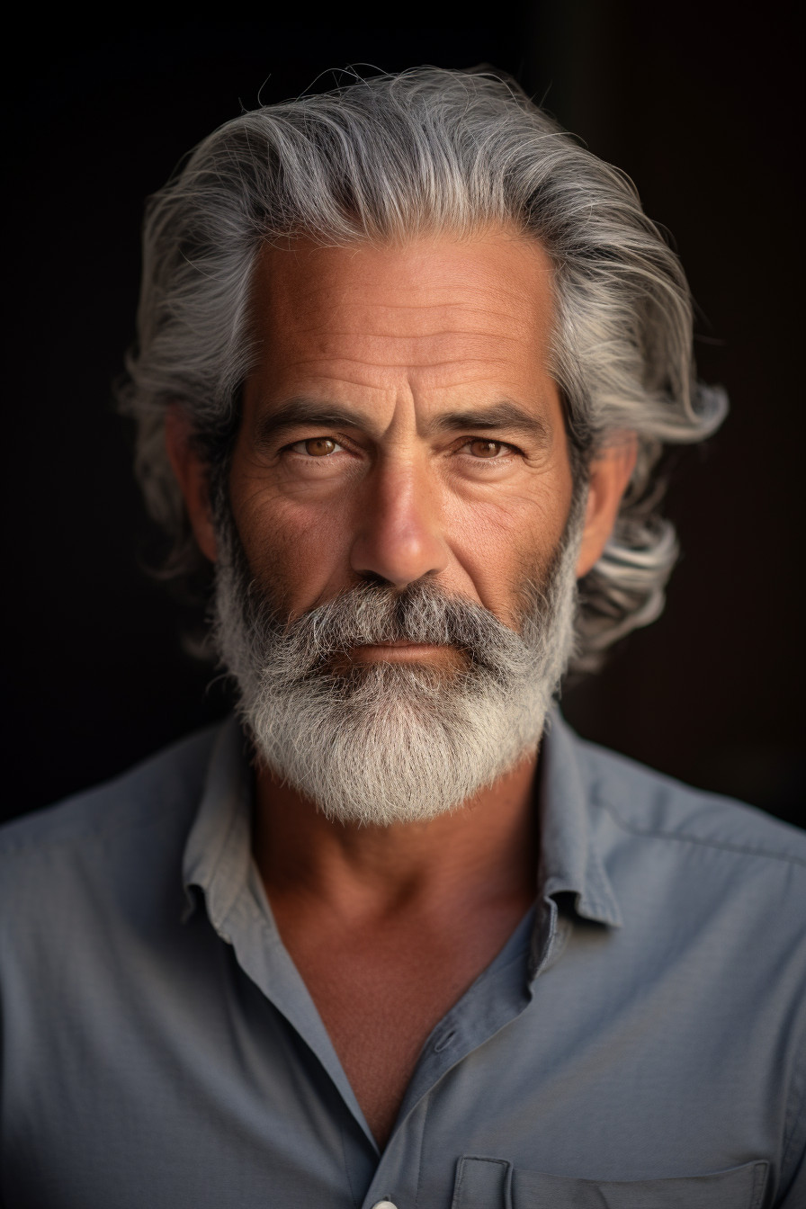 Elegant Portrait of a Wise Man with Silver Grey Hair in Daylight - Free ...