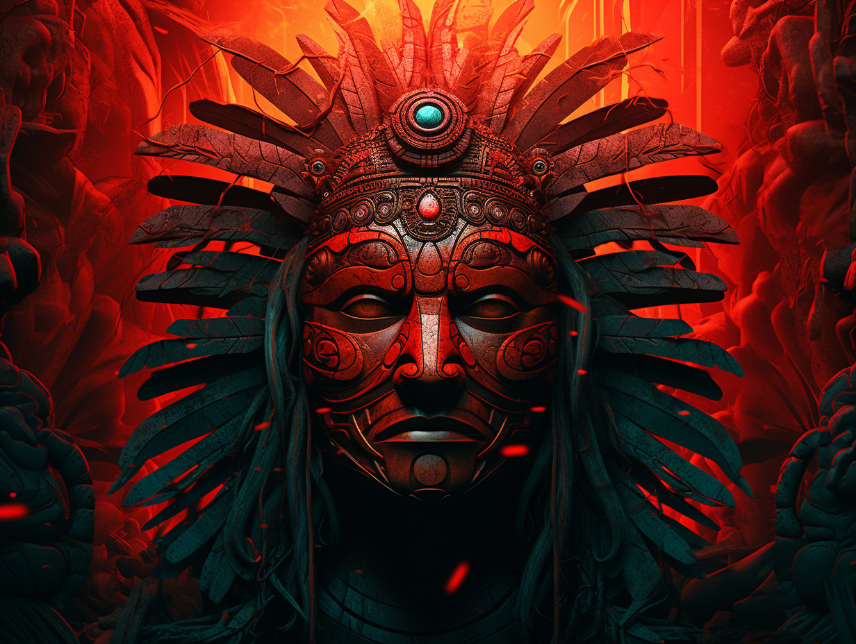 Fantasy Digital Painting of Mystical Figure Wearing Ancient Headdress ...