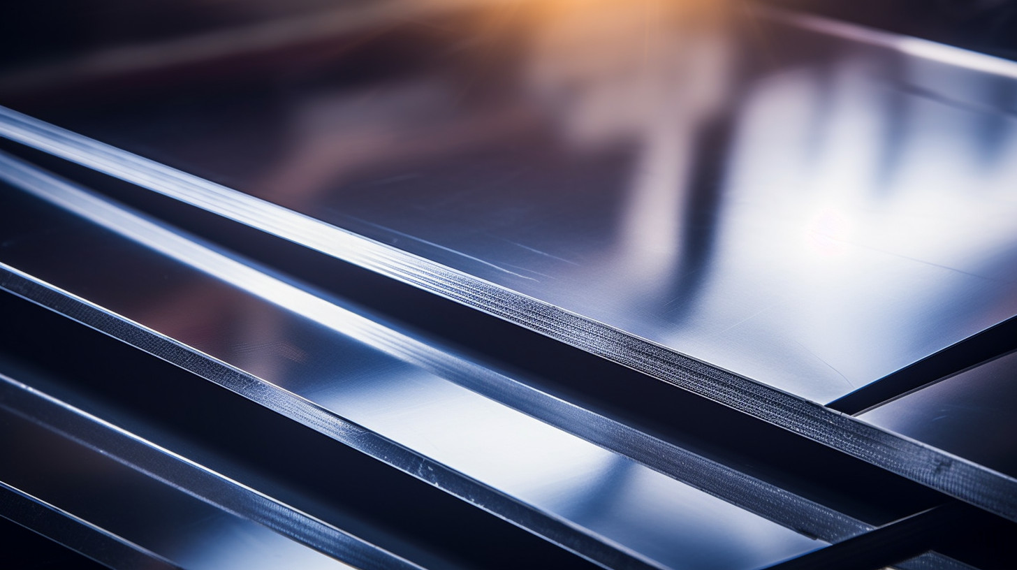 High-Resolution Photo of Stacked Shiny Aluminium Sheets in Sunlight ...