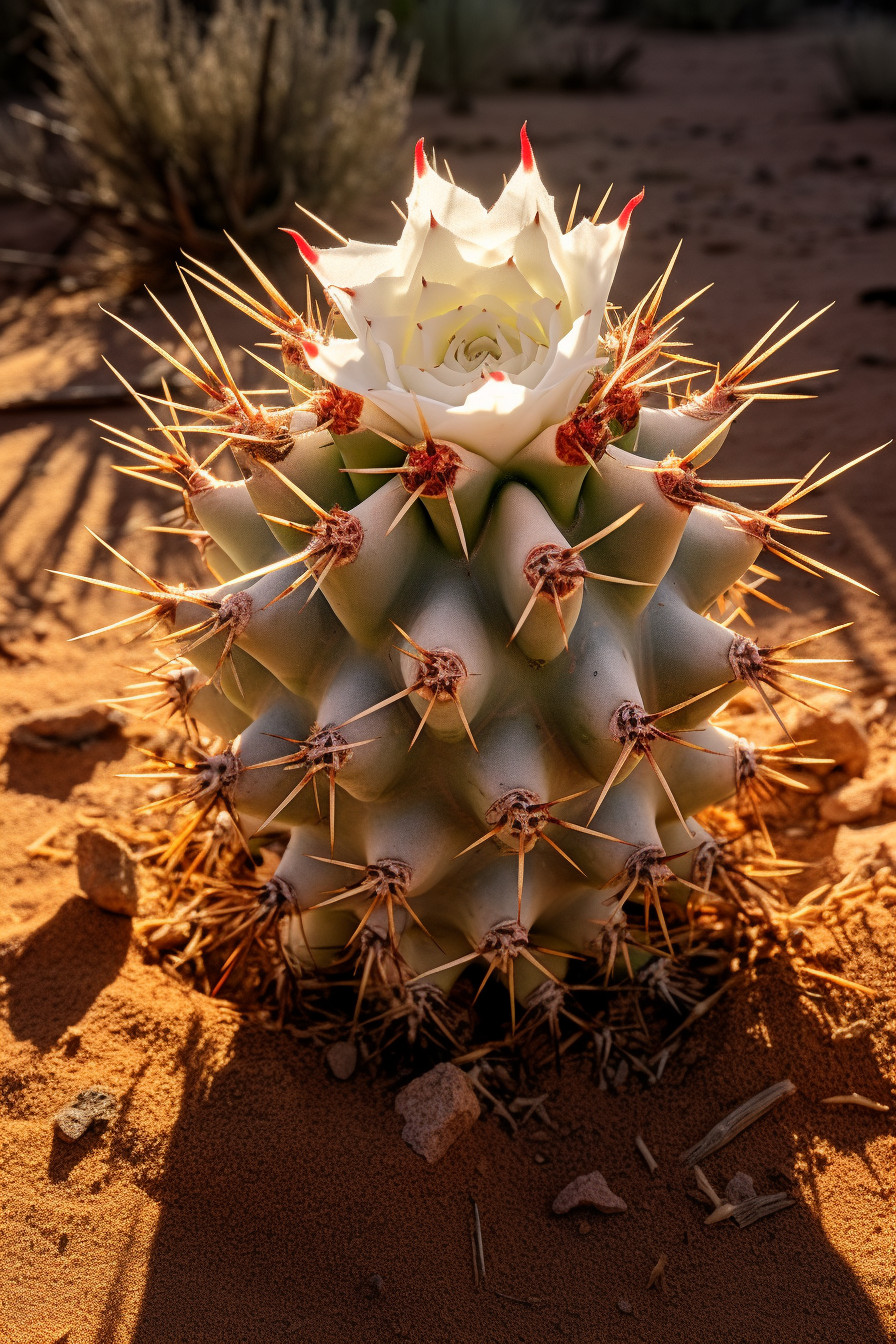 High Resolution Macro Image Of Desert Cactus Flower In Sunlight Free