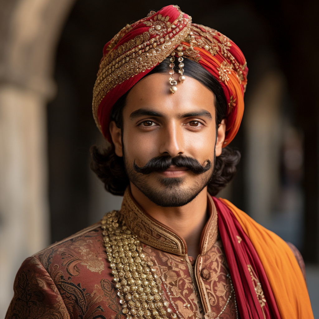 Traditional Indian Man Smiling in Earthy Tones: High-Resolution ...