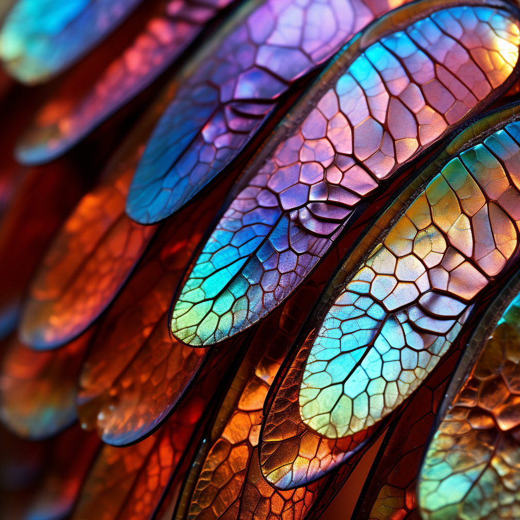 High-Resolution Macro Photograph of Iridescent Dragonfly Wings - Free ...