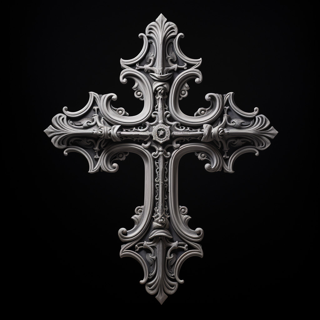 High-Resolution Photo of a Detailed Gothic-style Catholic Cross in ...