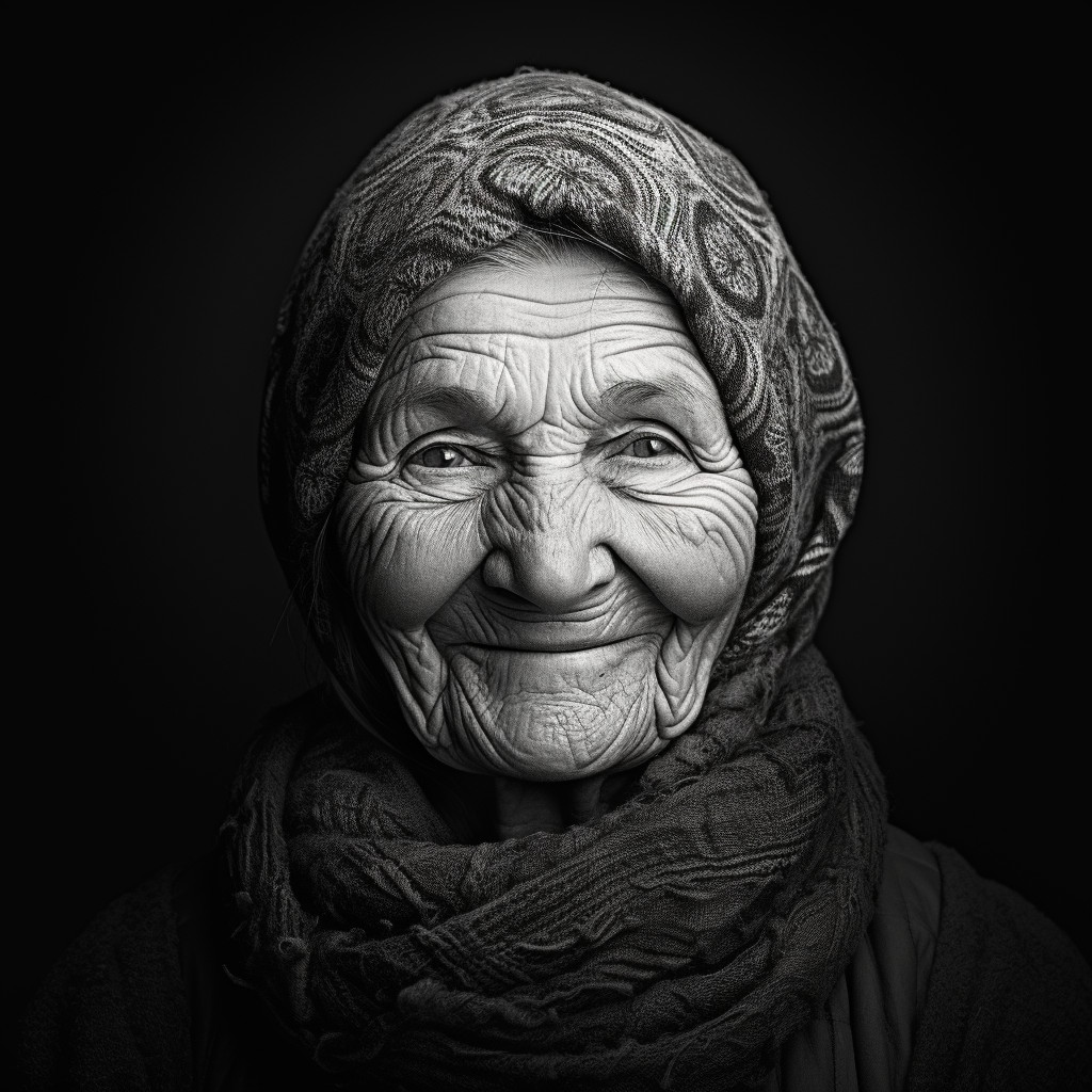 Radiant Smile of an Elderly Person in Heartfelt Character Portrait ...