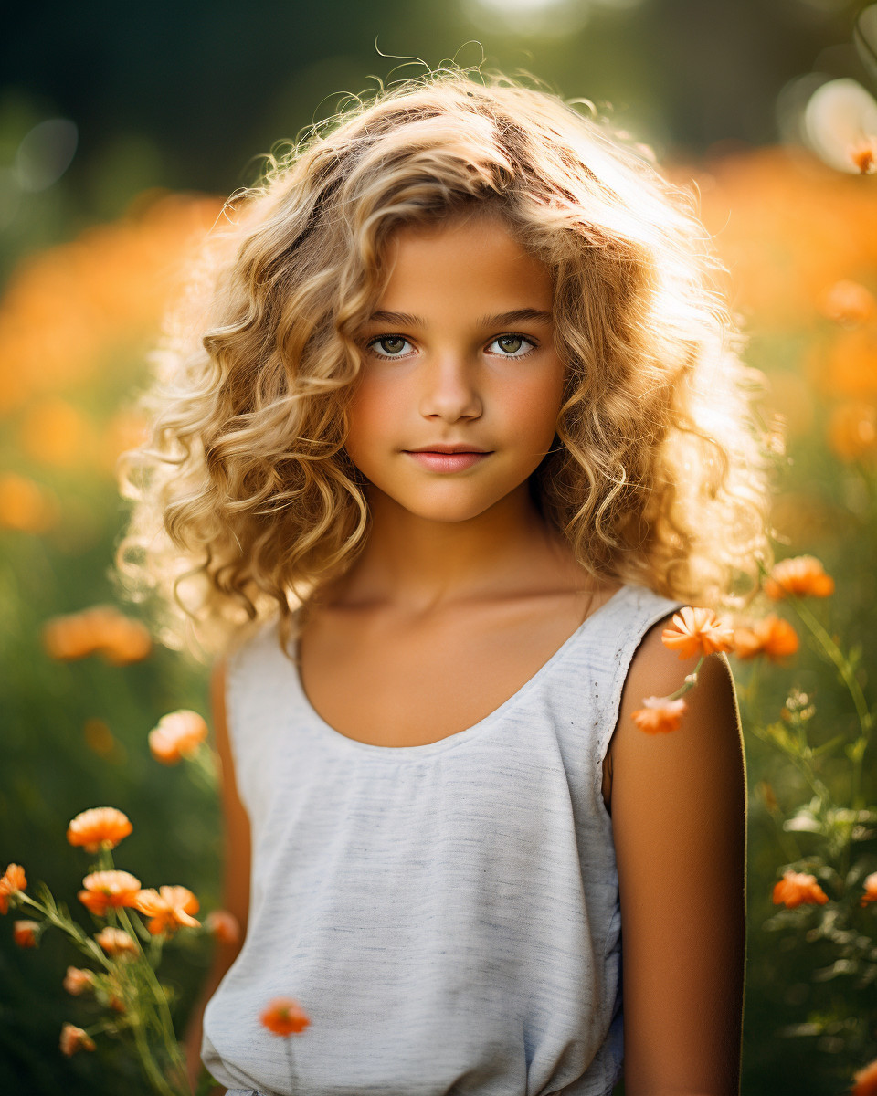 Radiant Young Girl in Flower Field: Charming Fine Art Portrait - Free ...