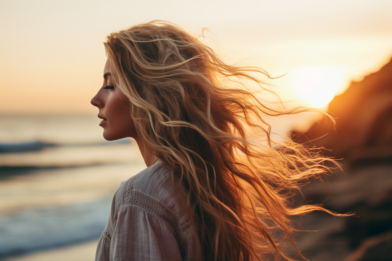 Enraptured Woman Witnessing Breathtaking Beach Sunset - Free Image ...