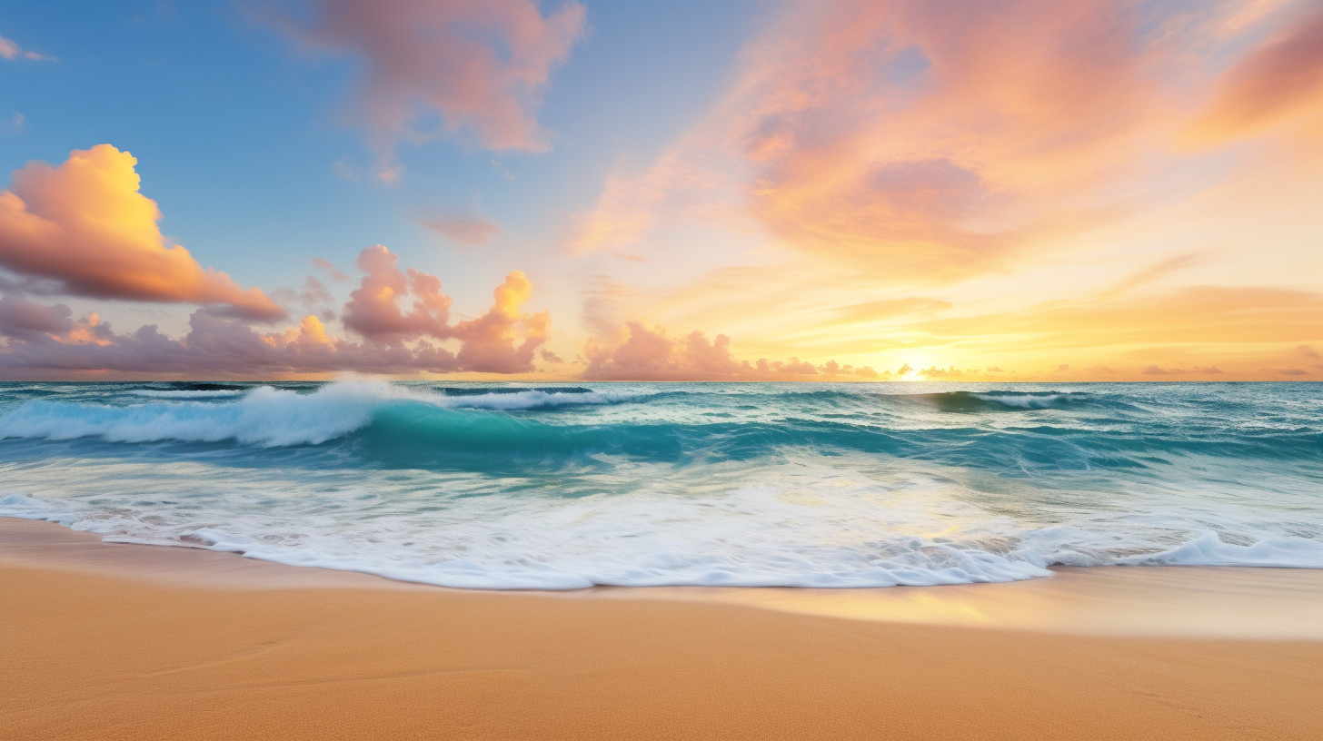 Colorful Beach Sunset: Tranquil Ocean Waves and Vibrant Sky - Free ...