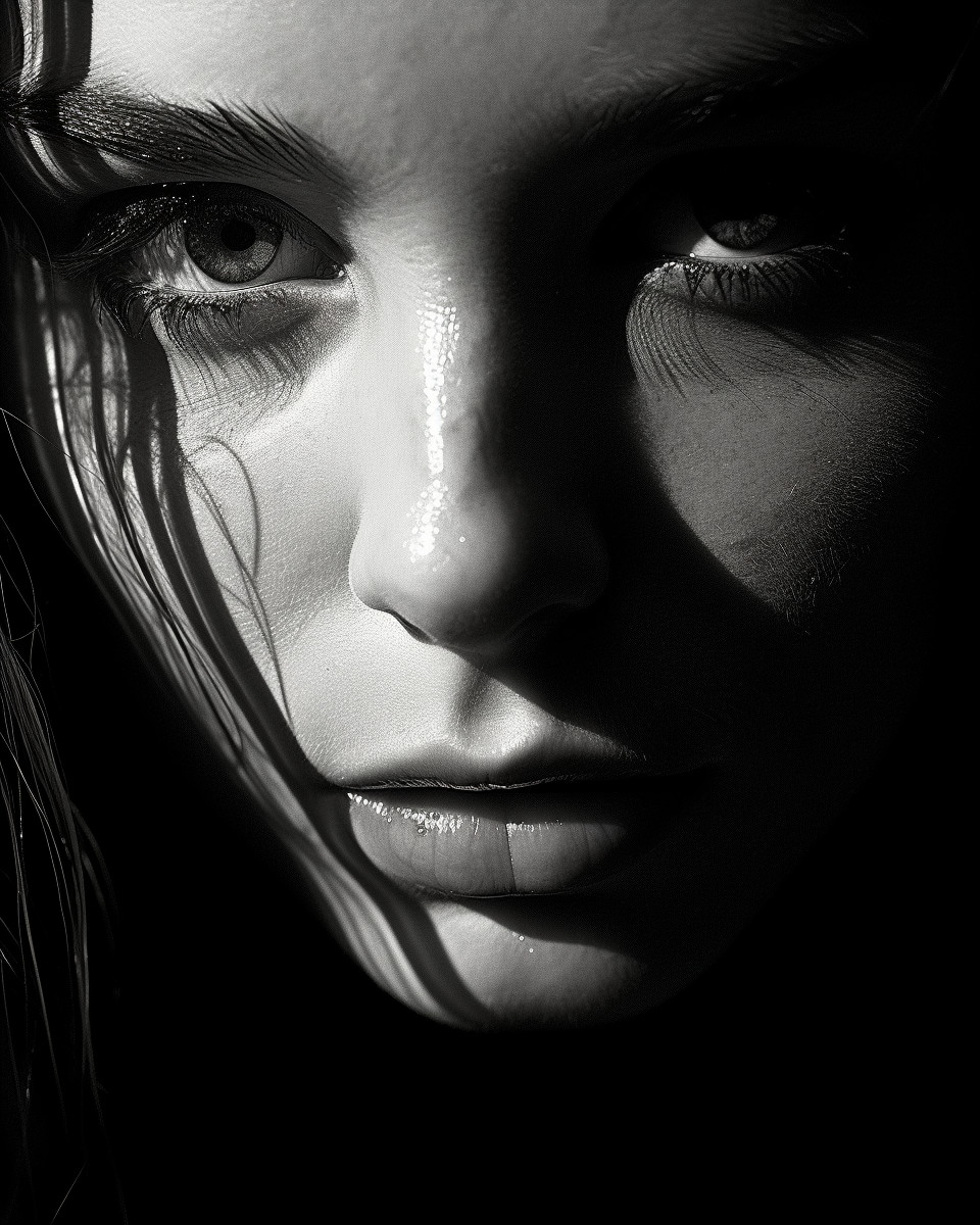 Powerful Black and White Portrait Capturing Emotion in the Eyes - Free ...