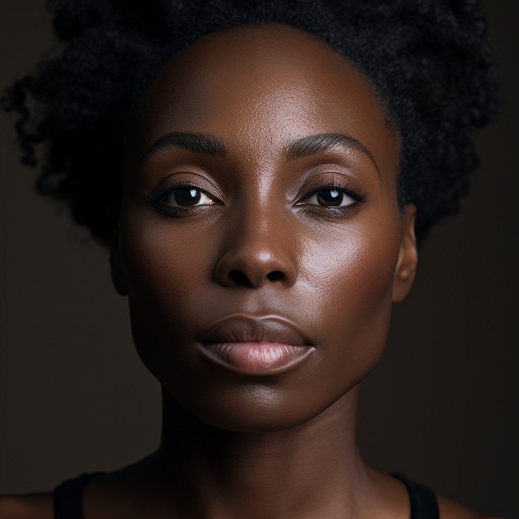 Striking Close-Up Portrait of Confident Black Woman with Unique ...