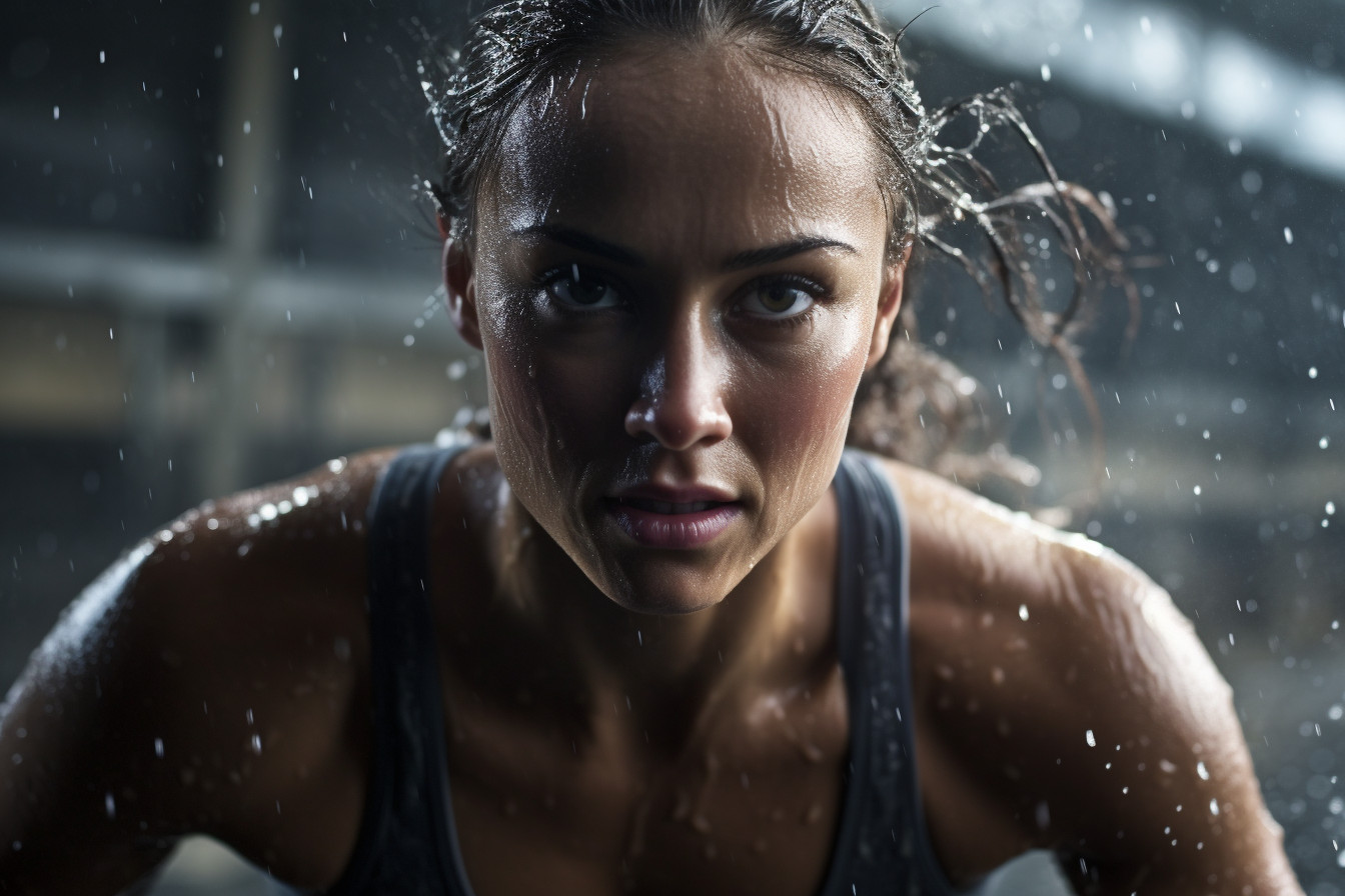 High-Resolution Photo of Intense Workout in Rain, Featuring Gritty ...